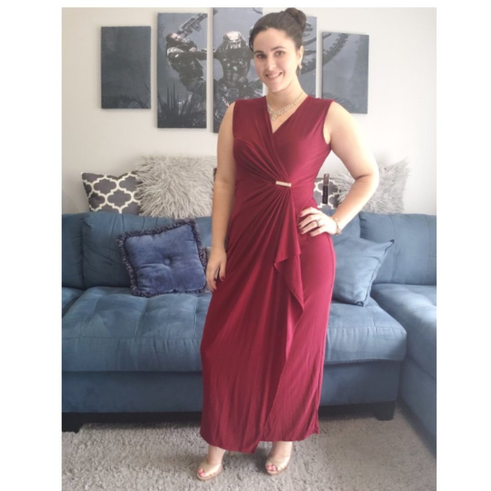 SOHO Apparel Rubi Red Elegant Dress Size Small P